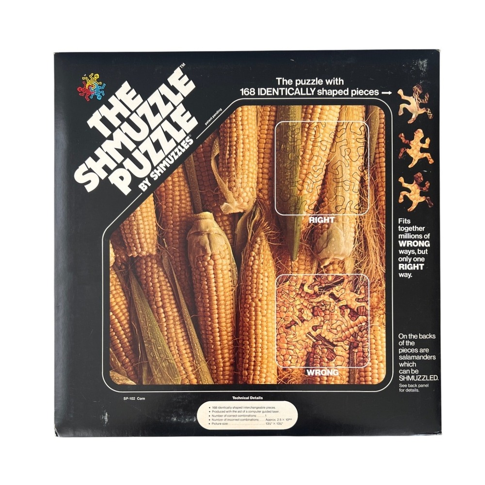Shmuzzle Puzzle Corn 168 Identical Pieces Tessellation SP-102 1980 New Open Box